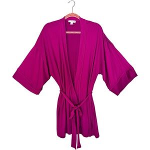 Women's Magenta Kimono Robe with Tie Waist